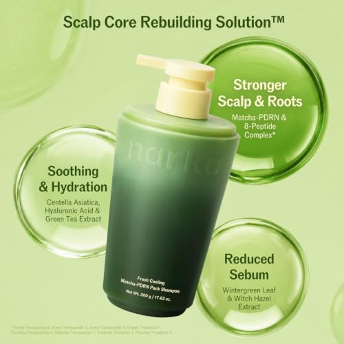 Deep Cleansing Matcha PDRN Shampoo with Menthol - Vegan Hair Detox 500g
