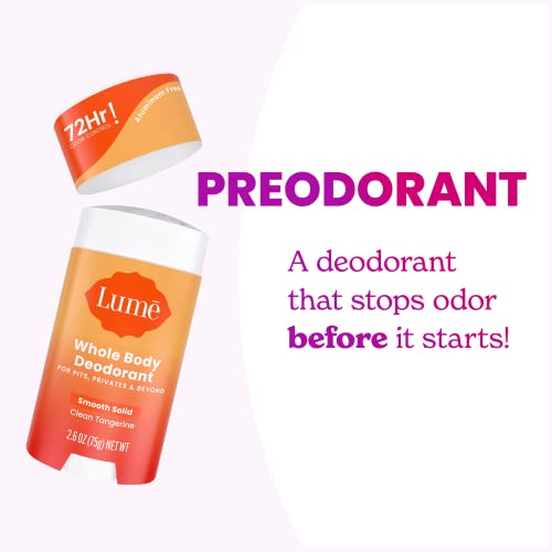 Lume Whole Body Deodorant Stick 2.6 oz Pack of 3 - Clean Tangerine Scent