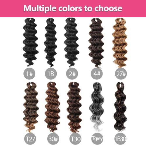 Tgrey Ocean Wave Crochet Hair for Black Women Water Wave Deep 6 Inch 8 Pack