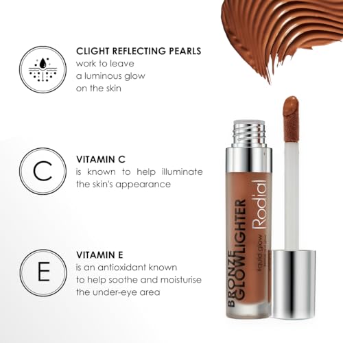Rodial Bronze Glowlighter 0.2 fl oz, Liquid Cream Bronzer for Luminous Glow, Hydrating Bronzing Drops with Vitamin E & Vitamin C, Pearlescent Contour & Complexion Enhancer