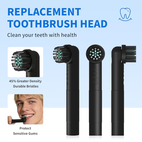 Amrmcy Black Replacement Heads for Quip 360 Oscillating Electric Toothbrush - Pack of 4