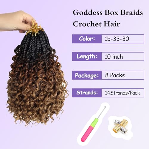Mebeli Goddess Box Braids Crochet Hair 10 Inch Pack of 8 #1B-33-30