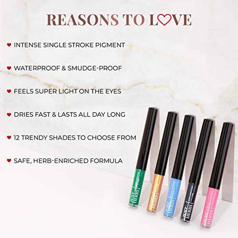 Just Herbs Eyeliner Waterproof and Smudge Proof, Long Lasting Eyeliners 2.5g (Platinum Silver)