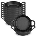 Mini Cast Iron Skillet Set - 10 Pack 6.3x6.3 Inch Small Frying Pans with Double Handles