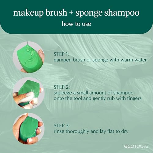 EcoTools XL Makeup Brush and Sponge Shampoo - 16 Fl Oz Pack of 2, Fragrance-Free, Vegan & Cruelty-Free