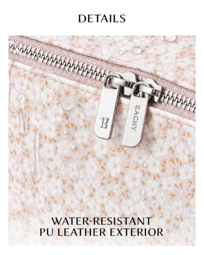 Pink Floral Waterproof Makeup Bag for Travel & Organization - Medium Variation