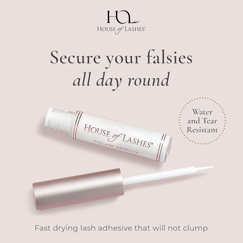 House of Lashes Latex-Free Eyelash Glue for Sensitive Eyes - Clear, Long-Lasting, Water-Resistant, 2 Pack