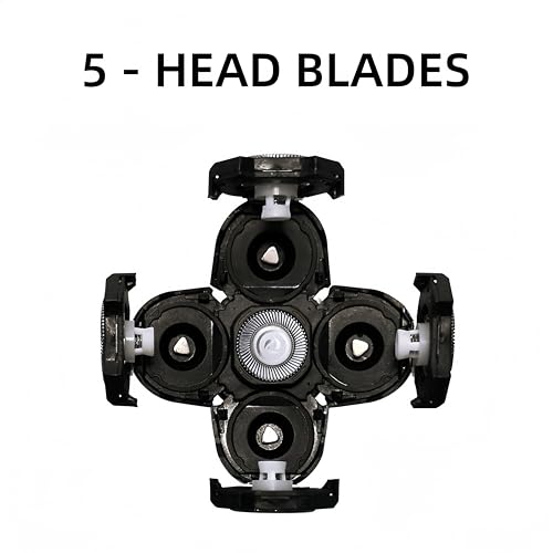 3 pcs Blades Refills Compatible with Freebird Head Shaver, 5 Blades Shaver Replacement Heads for Bald Men Freedom Grooming + 1 Cleaning Brush, Silver