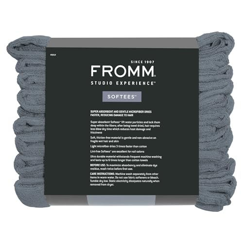 Microfiber Hair Towels 16x29 Inches - Fast-Drying, 10-Pack, Granite Blue