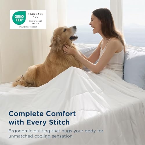 Cooling Comforter Twin Size - Breathable Moisture-Wicking Summer Blanket