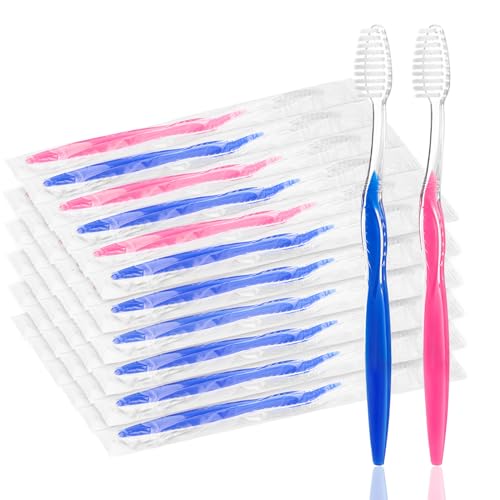 200 pcs Prepasted Disposable Toothbrushes Bulk - 2 Colors, Travel-Ready
