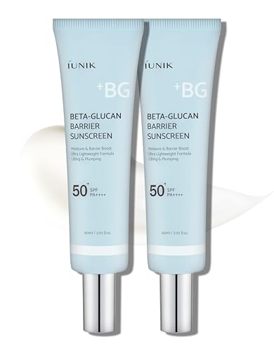 IUNIK Beta-Glucan Water Barrier Sunscreen Set - SPF 50+ PA++++, No White Cast, Matte Finish, 2 Pack