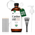 Organic Castor Oil 16oz for Hair, Brows & Skin - Cold Pressed, USDA Certified - Pack of 1