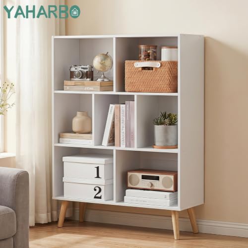White 3-Tier Cube Bookshelf - 80cm Modern Storage Organizer for Living Room