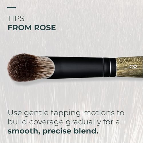 Rose and Ben Beauty C32 Large Concealer Brush - Angled Makeup Tool for Face & Eyes