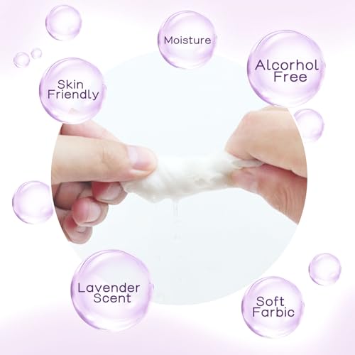 200 Pack Individually Wrapped Makeup Remover Wipes - Lavender Scent, Travel-Friendly