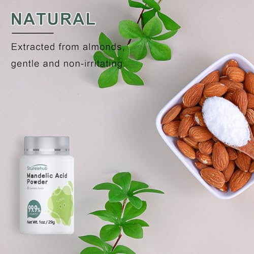 Mandelic Acid Powder, 1OZ 99.9% Purity, Natural, Cosmetic Grade, DIY Mandelic Acid Serum, Mandelic Acid Peel/Mask, Make Your Own Mandelic Acid Cream, Moisturizer