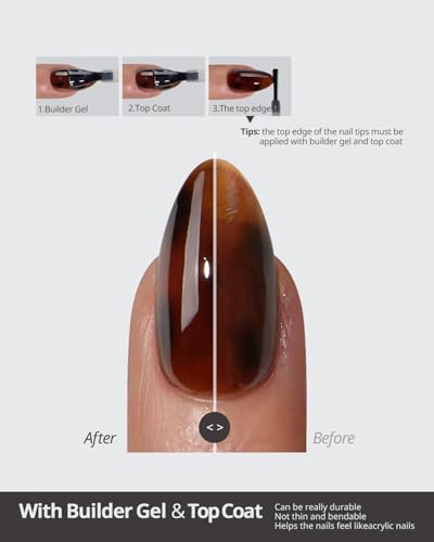 Press On Nails Short Almond Tortoise Shell 96Pcs - Natural Look & Easy Application