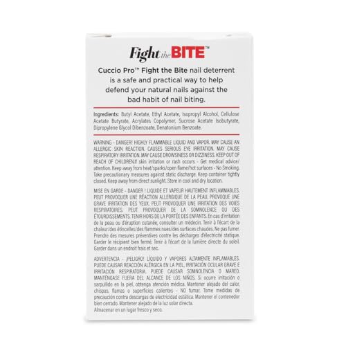 Cuccio Fight The Bite - Clear No Bite Nail Polish for Women & Men - Bitter Nail Polish to Deter Nail Biting - Promote Healthy Nail Growth - 0.50 Fl. Oz.