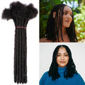 0.4CM Human Hair Dreadlock Extensions 10 Inch - Natural Locs for Men & Women