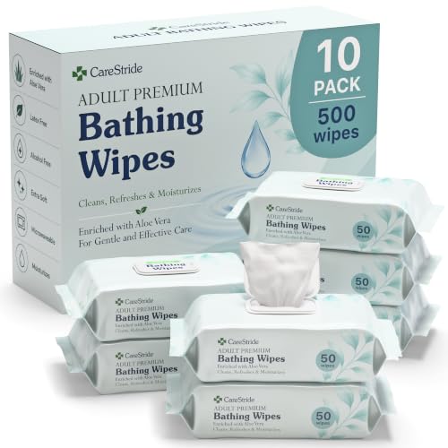 Adult Disposable Washcloths Pack of 10 - Extra Large, Plant-Based, Ultra Soft for Elderly & Incontinence Care