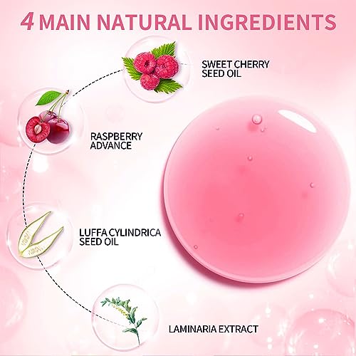 GECOMO Hydrating Lip Glow Oil, Moisturizing Lip Glow Oil, Nourishing Glossy Transparent Lip Oil, Plumping Lip Oil, Lip Balm, Non-sticky Tinted Toot Lip Balm for Lip Care (RASPBERRY) 0.2 OZ