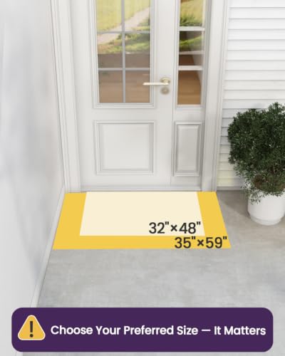 Brown Outdoor Front Door Mat 3x5 Heavy Duty Non Slip Entrance Rug - Rectangular 35" x 59"