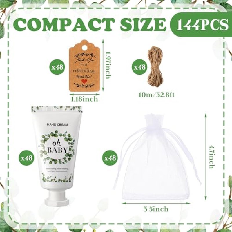 48 Sets Baby Shower Hand Cream Gift Party Favors for Guests Gift Bulk Mini Travel Size Hand Lotion Set for Guests(Baby)