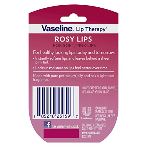 Vaseline Lip Therapy Rosy Lips 6-Pack ? Moisturizing Lip Balm for Very Dry Lips in Mini Jars, 0.25 Oz Ea