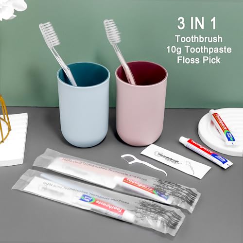 100 Pack Disposable Toothbrushes with Toothpaste & Floss - Individually Wrapped, Travel-Friendly, Soft Bristles, Family Use Variation of THIS listing