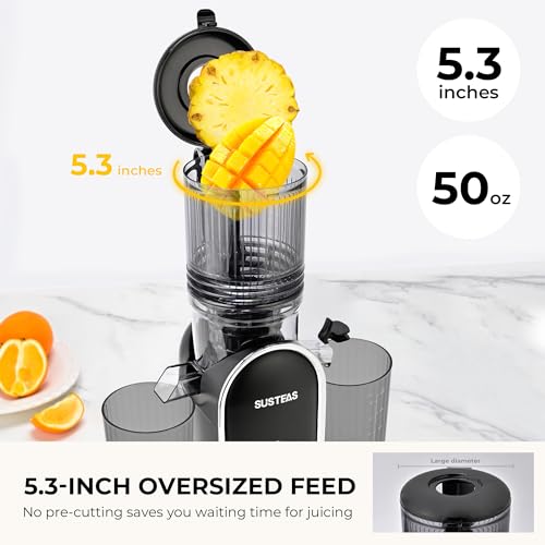 Black Juicer Machine with 5.3-Inch Wide Feed Chute - Whole Fruits & Vegetables