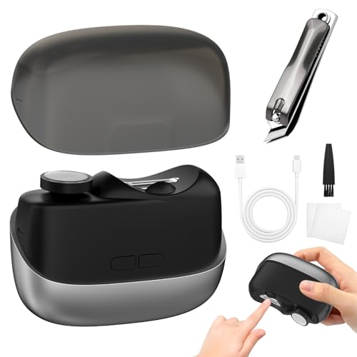 Electric Nail Clipper Set 2026 New Dual-Function Trimming and Filing System Professional Electric Nail Clippers are Suitable for (Adults/Children/Seniors) for Both Fingernails and toenails Black