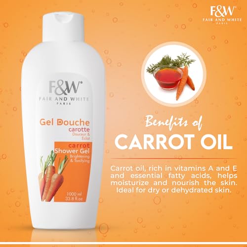 FAIR & WHITE Carrot Body Wash 1000ml - Brightening & Refreshing Skin Care