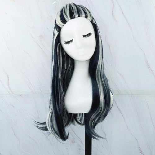 Black and White Frankie Cosplay Wig with Ponytail - Heat Resistant Costume Wig - Variation: White