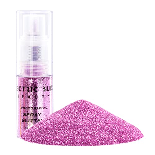 Pink Holographic Glitter - 30g Loose Glitter Spray - Face, Hair, Eye and Body Glitter for Women. Rave and Festival Accessories