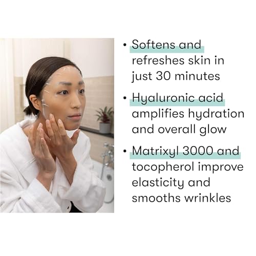 Dermaroller, Silk Face Masks Intensive Hyaluronic Acid Moisturizer with Matriyxl 3000 Tocopherol Boost Collagen Hydrate Dry Skin Reduce Fine Lines Wrinkles SingleUse Masks (5 masks)