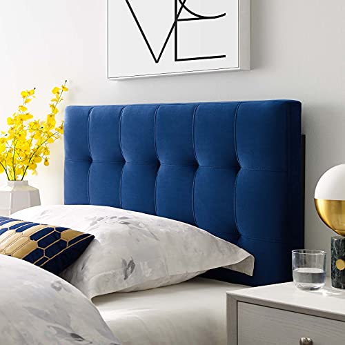 Modway Lily Biscuit Tufted Twin Performance Velvet Headboard - Navy