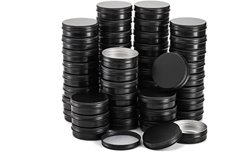 2 oz Aluminum Lip Balm Tin - 60 Pack Empty Cosmetic Containers with Screw Lid
