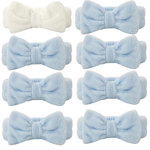 White & Dusty Blue Headband 32pcs - Bridesmaid Scrunchies, Hair Clips & Sunglasses Set for Wedding & Bachelorette Favors