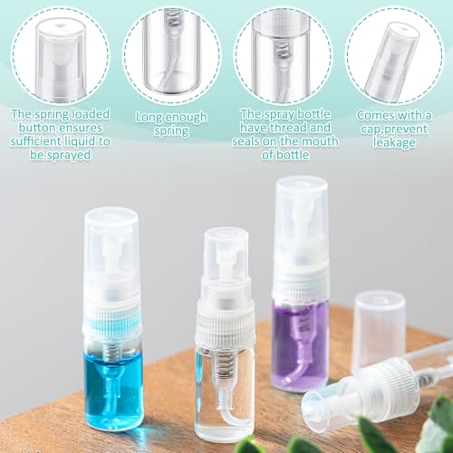 Mini Spray Bottles 2ml Pack of 300 - Clear Cap Refillable Perfume Bottles