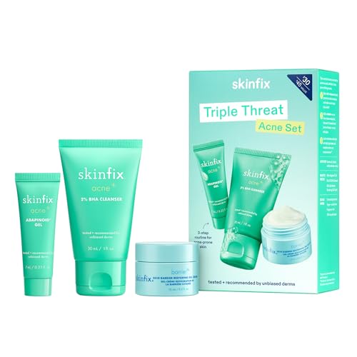 Skinfix Acne & Skin Barrier Set with BHA Cleanser, Retinoid Gel & Moisturizer