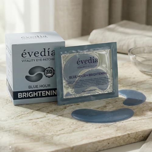Blue Hour Vitality Eye Patches with Caffeine & Niacinamide – Refresh & De-Puff, 30 Pairs