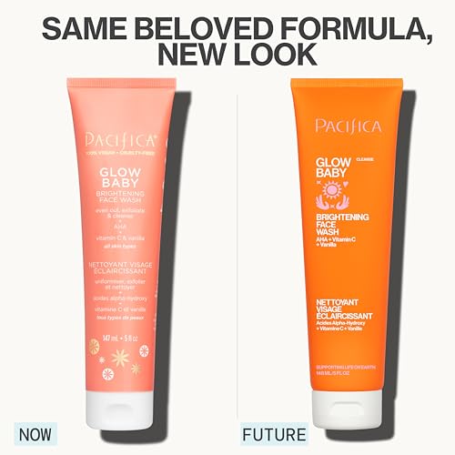 Vegan Brightening Face Wash & Hydrating Face Lotion Set – Vitamin C & E, AHA, Exfoliating & Moisturizing Skincare