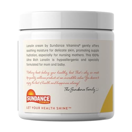 Sundance Lanolin Cream | 7 Fluid Ounces | Ultra Rich Pharmaceutical Grade | Hypoallergenic Supplement