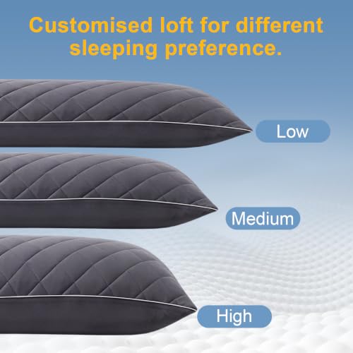 KISSKI Cooling Body Pillow for Adults Dark Gray Adjustable Memory Foam Long Pillow