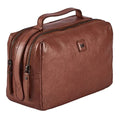 Real Leather Toiletry Bag Dopp Kit for Men Women Travel Shaving Pouch Organiser Double Compartment Cosmetic
