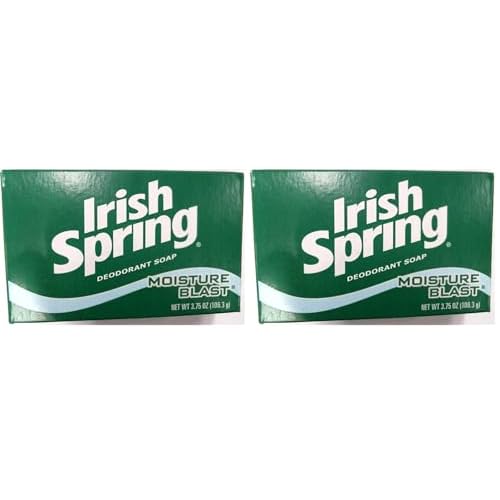 Irish Spring Deodorant Bath Bar Soap Moisture Blast, 3.75 Oz (Pack of 2)