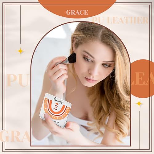 Mini Pocket Mirror Set 18 Pcs with Magnifying & Inspirational Quotes for Women