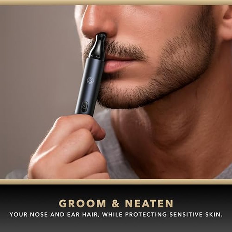 Blade & Stone¢â NS502-DN Nose & Ear Trimmer 2.0 | Graphene-X¢â Blade | High-Velocity Low-Noise Motor | Patented Rotary Blade Design | Skin-Friendly, Tug-Free Performance, Detachable Head - Dark Night