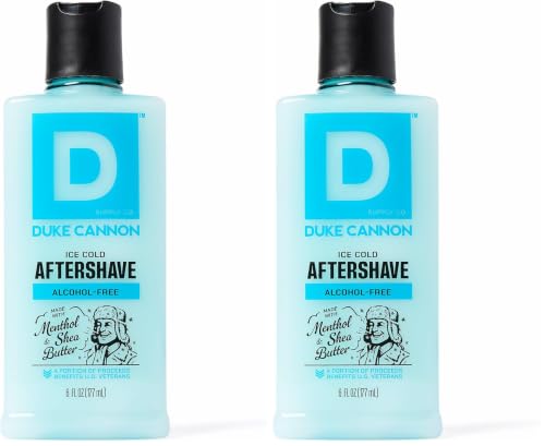 Duke Cannon Ice Cold Cooling After Shave Balm for Men - Pack of 2, 6 fl oz Each, Alcohol-Free, Menthol & Shea Butter